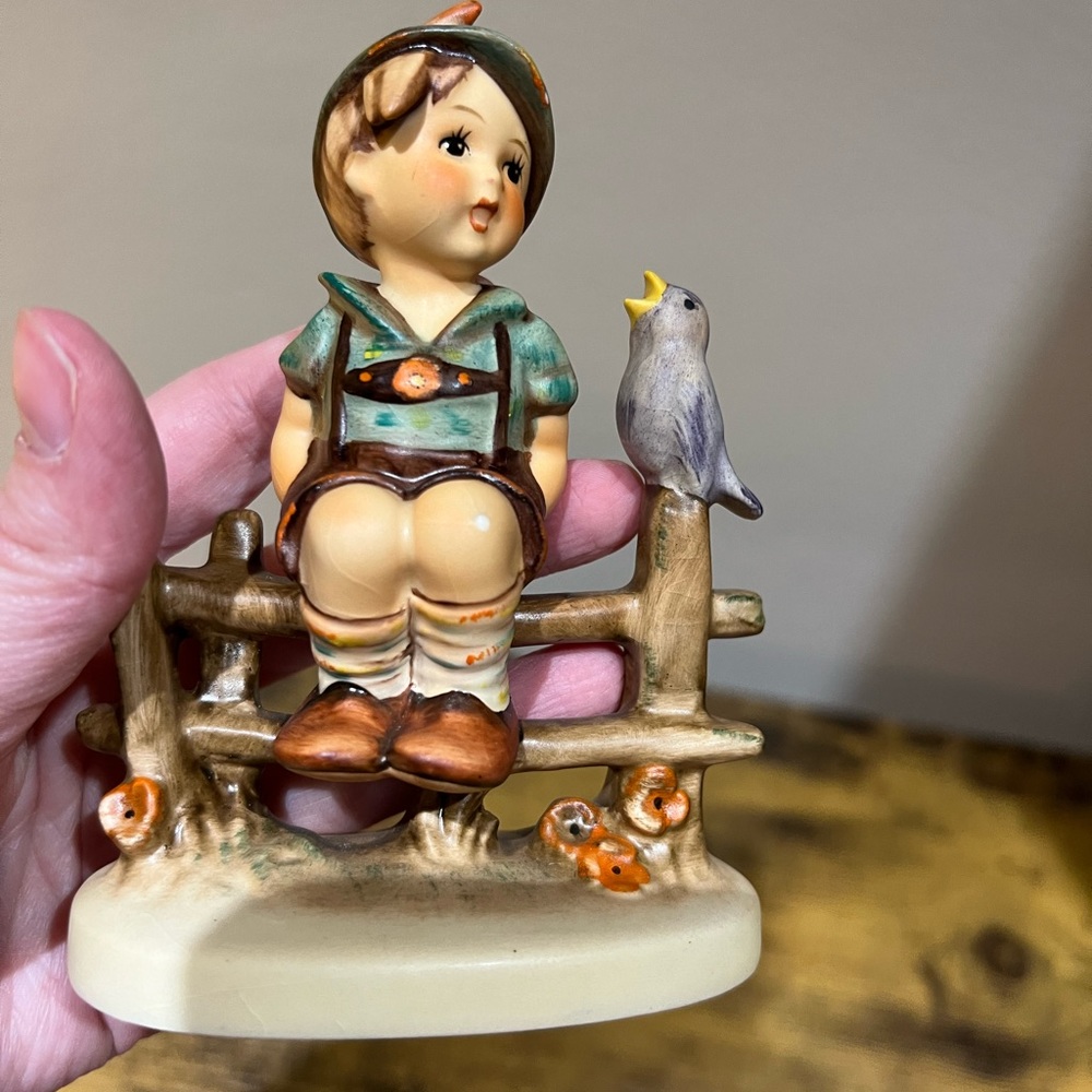 Hummel Wayside Harmony Boy on a fence Figurine